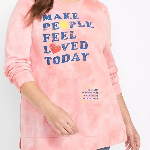 Lane Bryant Make People Feel Loved Today Graphic Sweatshirt Size NWT - Picture 1 of 17